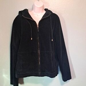 Vintage Sport courderoy Hoodie Jacket XL black
